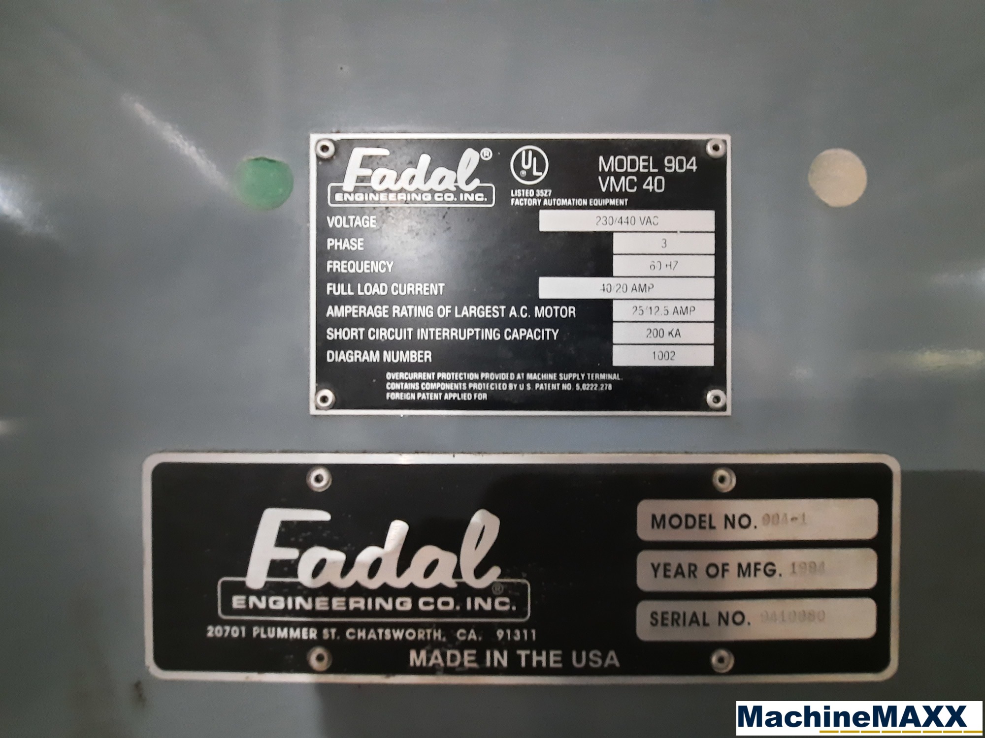 1994 FADAL 904-1 Vertical Machining Centers | Machinemaxx