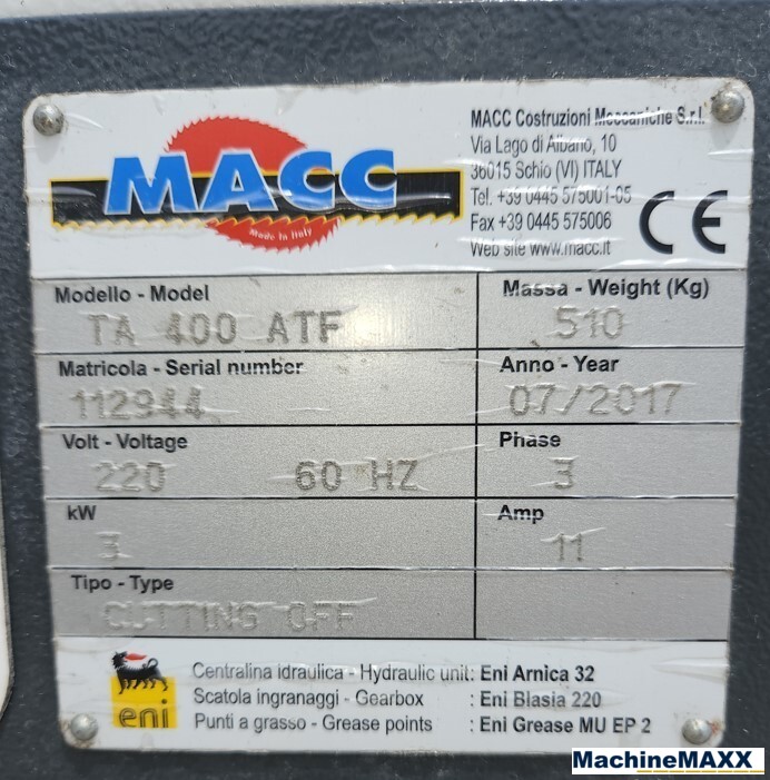 2017 QUANTUM MACC TA 400-A Circular Cold Saws | Machinemaxx